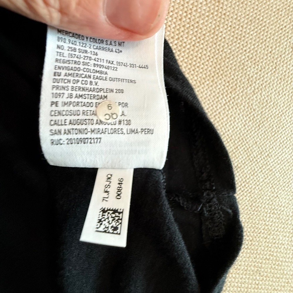 American Eagle Black Babydoll Cami Top Crochet Trim Spaghetti Strap Large - Picture 6 of 8